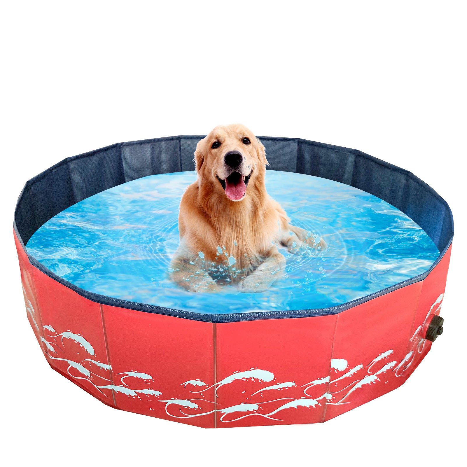 Foldable Dog Pool Pet Bath Swimming Tub Bathtub Outdoor Indoor Collapsible Bathing Pool For Dogs Cats Kids Pool - One Red Hill